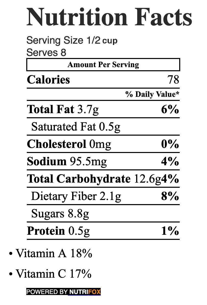 Carrot Apple Nutrition Facts