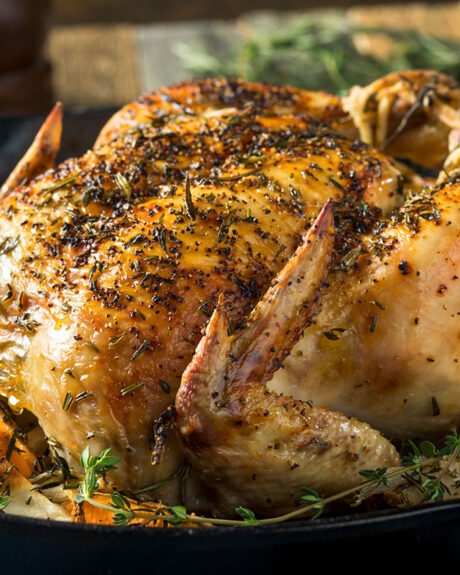 Whole Roasted, Free-Range Chicken with Winter Vegetables